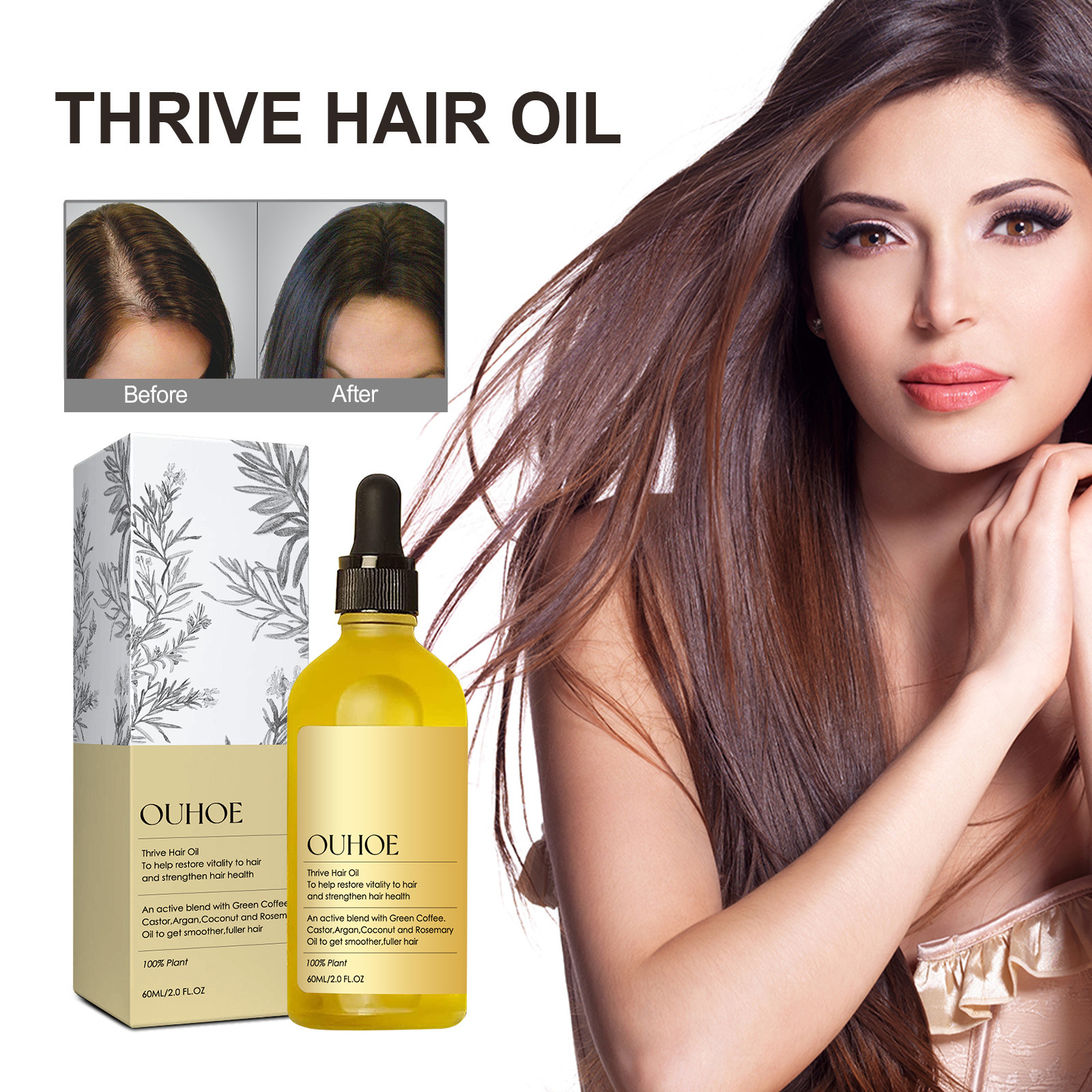 OUHOE Rosemary Repairs Dry Damaged Hair, Fixes Dense and Softens Hair Care Essential Oil_voghion.com