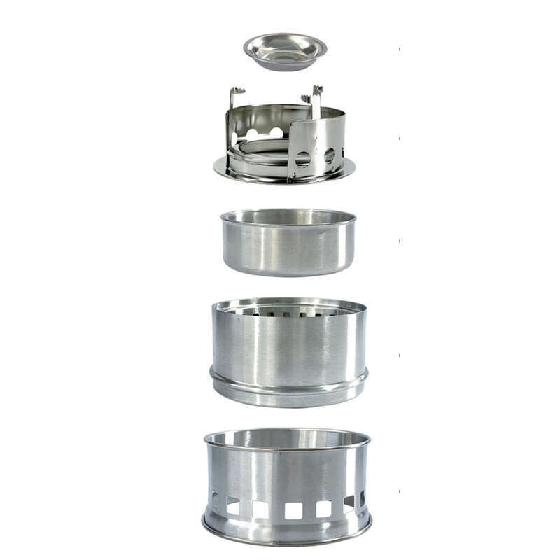 Firewood Portable Barbecue Stainless Steel Folding Alcohol Outdoor Stove_voghion.com