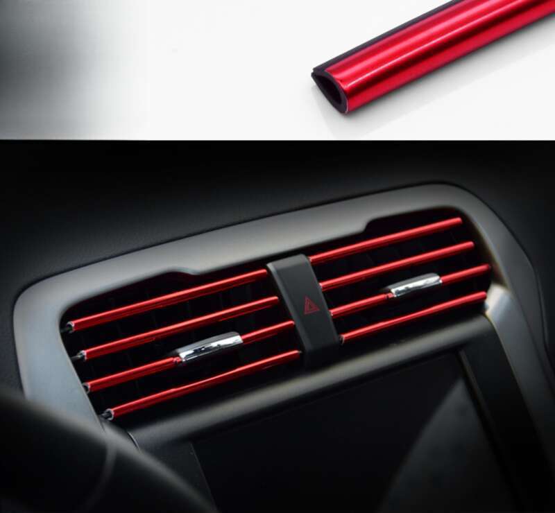 Clemă decorativă pentru ventilația aerului condiționat auto, modificarea consumabilelor interioare, în formă de U, bandă strălucitoare galvanizată_voghion.com