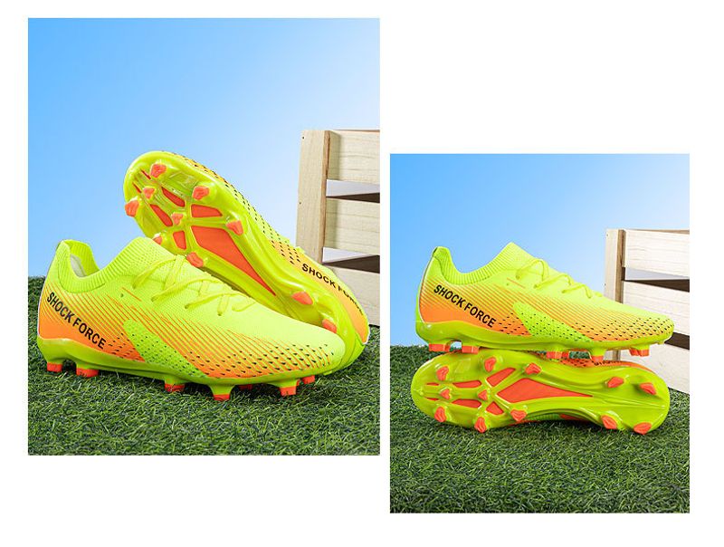 Soccer shoes Men's AG long spike broken nail student indoor artificial grass game training sneakers_voghion.com