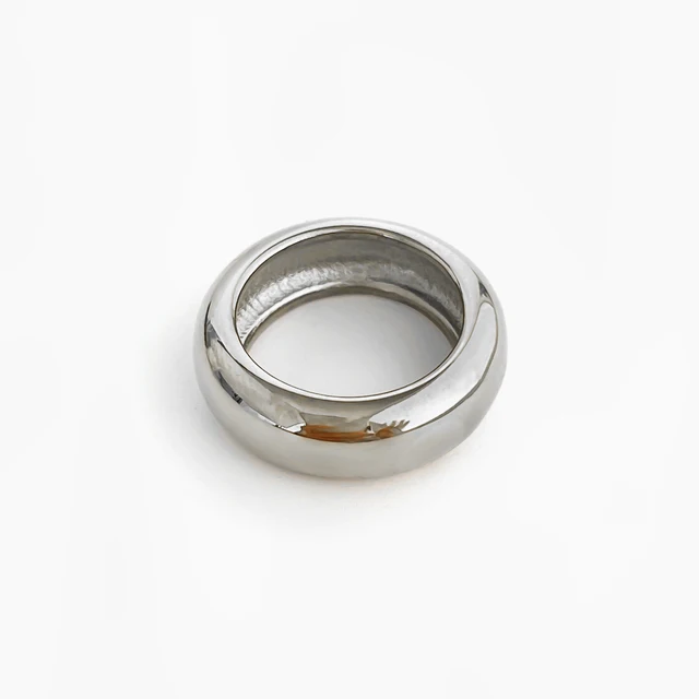 Vendite calde Peri'sbox Minimalista Liscio Oro Argento Placcato Anelli Larghi per Donne Uomini Acciaio Inossidabile Anti-Appannamento Impilabile Moda_voghion.com