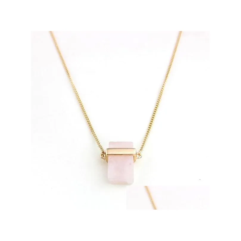 Pingente Pedra Natural Colares Para Mulheres Meninas Rec Cristal Quartzo Pingentes Colar Pedra Preciosa Jóias Presente Entrega Direta_voghion.com
