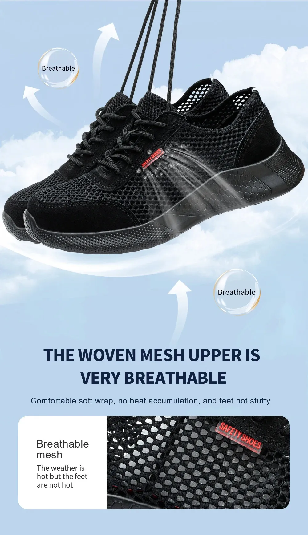 Breathable Safety Shoes For Men Lightweight Protective Work Boots_voghion.com