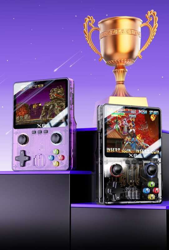 【 13000 People's Collection 】 New Cyberpunk Style Transparent Game GBA Nostalgic SFC Charging Portable Large Screen_voghion.com