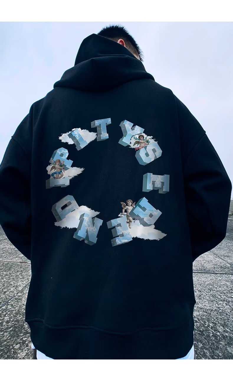 Dünne, lockere Strickjacke der Trendmarke, molliger Trend mit zusätzlichem Fett, Kapuzenpullover in Übergröße für Frühling und Herbst für Männer_voghion.com