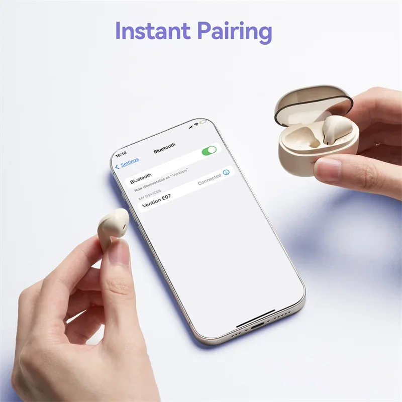 Kabellose Bluetooth-Kopfhörer 5.3 mit KI-basierter ENC, klein und leicht, intelligente Touch-Steuerung, TWS-Bluetooth-Ohrhörer Elf E07_voghion.com