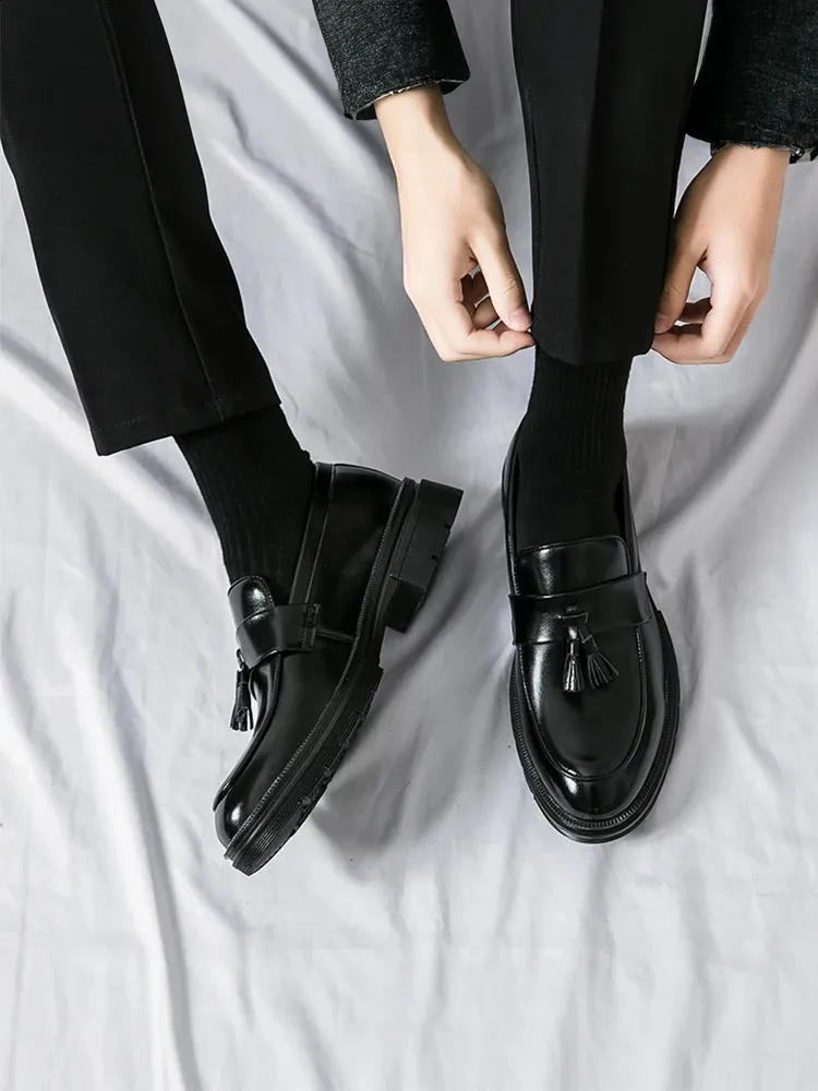 Heren hoge kwaliteit lederen slide on formele Oxford driving party dating zakelijke werkschoenen kwastje gewatteerd 240911_voghion.com