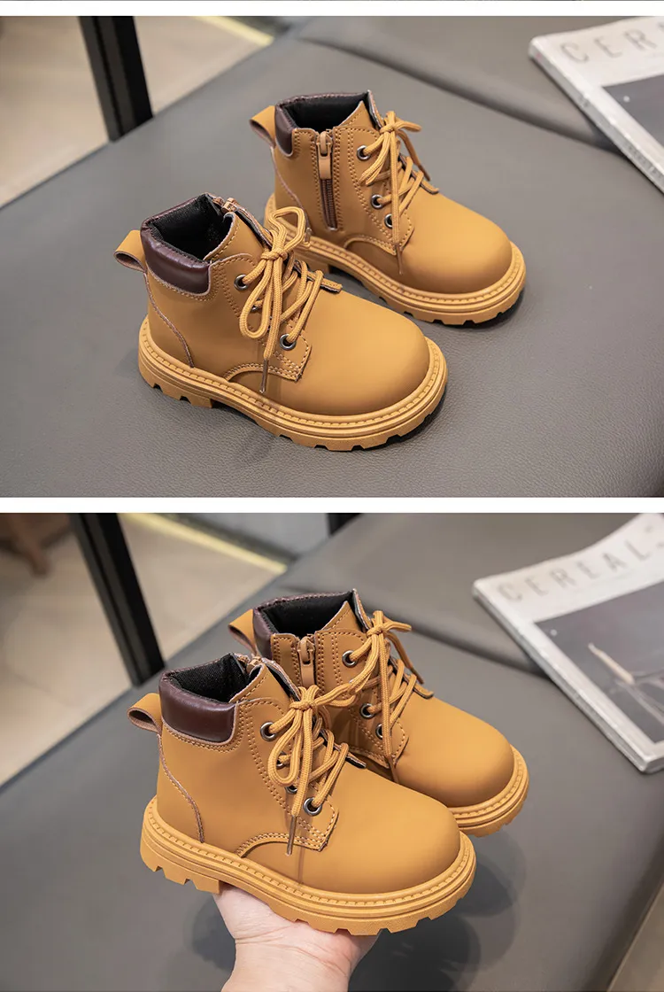 Baby Short For Boys Autumn Winter Children Leather Happysteps Fashion Toddler Girls Boots Anti Slip Kids Snow Shoes_voghion.com