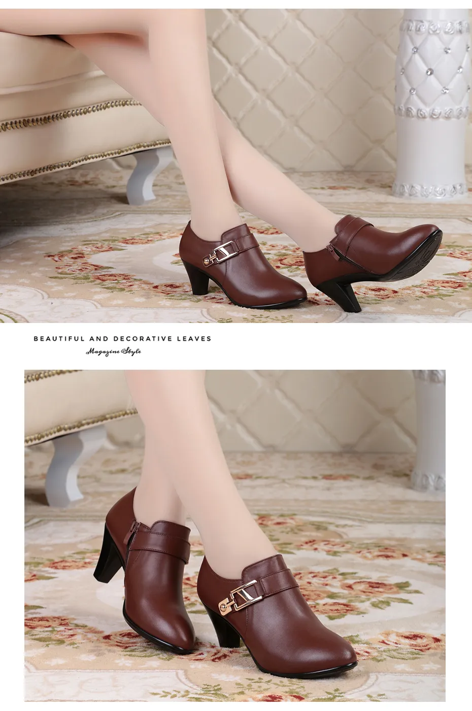 2025 spring genuine leather elegant spike heels office lady Business dress fashion big size women shoes EU36-41_voghion.com