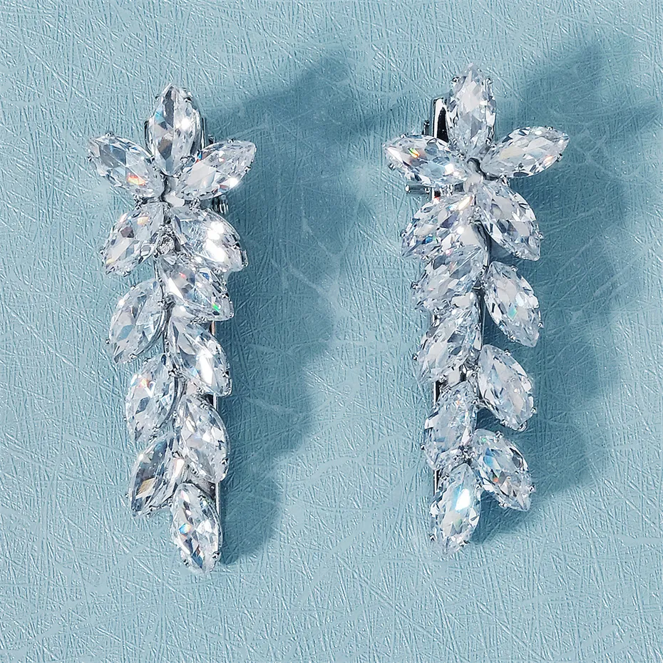 Bijoux Efily Mode Coréenne Zircone Cubique Clips 2PcsLot Cristal Barrette Épingles À Cheveux pour Femmes Fille Mariée Mariage Cheveux_voghion.com