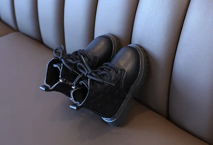 Botas altas de nieve de invierno para niños de moda 2024, zapatos de cuero para niños, lindas botas impermeables hasta los tobillos, botas cálidas para niñas, tallas para bebés_voghion.com