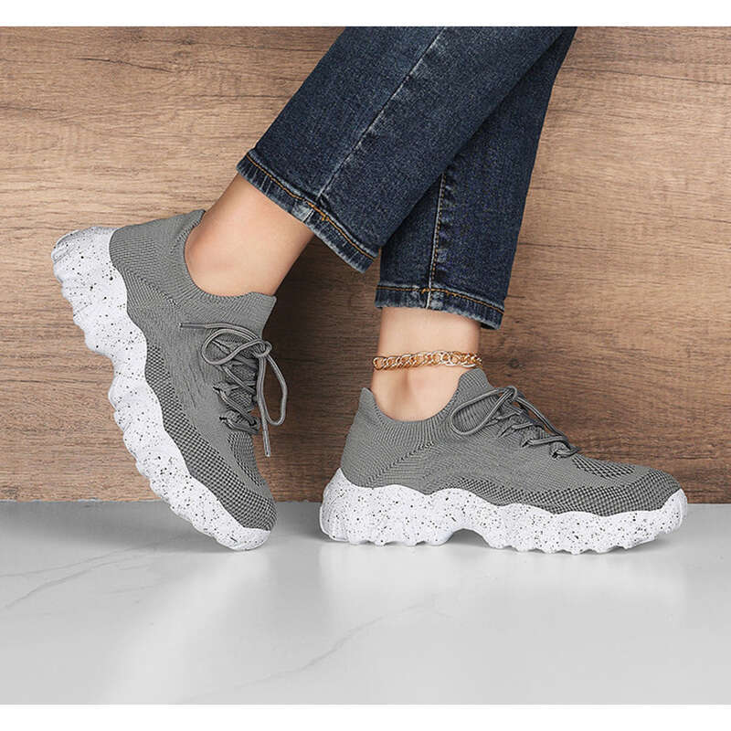 Μεγάλο μέγεθος αθλητικών για γυναίκες, αναπνεύσιμες κάλτσες με πλέξιμο, παπούτσια με ένα πόδι_voghion.com