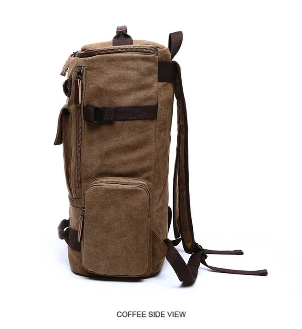 Vintage Canvas Backpack For Men Travel Laptop Rucksack Large_voghion.com