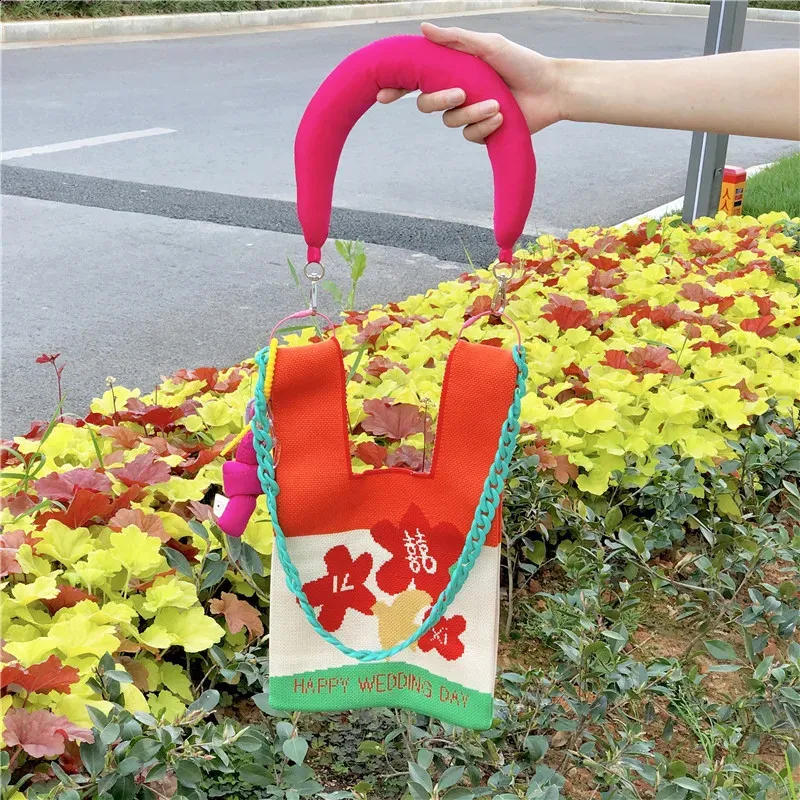 1Pc gebreide kleine verlengriem pols kleurrijke trekknoop tas schouderband Koreaanse mode tas hanger accessoires_voghion.com