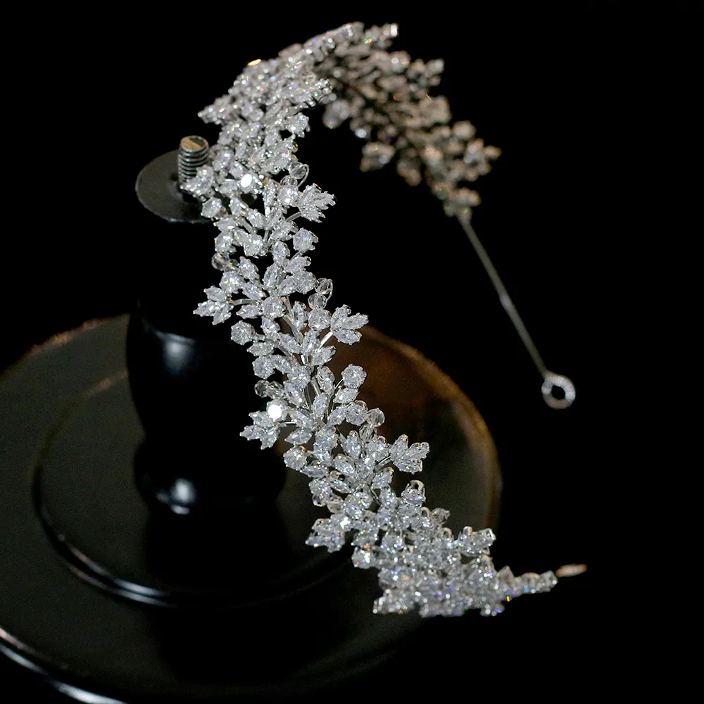 Jewelry Bridal Headwear Hair Accessories JewelryCrowns For Women Wedding AccessoriesCubic Zirconia CrownTiaraBridesmaid_voghion.com