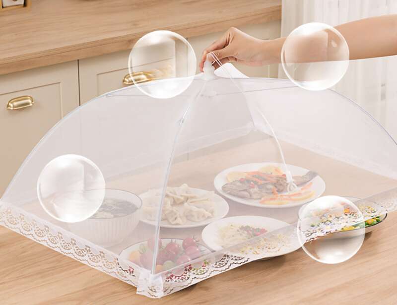 Summer New Foldable Anti Fly Vegetable For Household Meals, Dustproof Dining Table Cover, Large Rectangular Food Cover_voghion.com