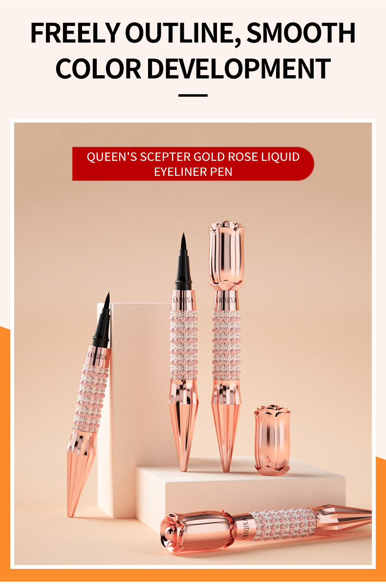 YANQINA Yanqina Scepter su geçirmez, tere dayanıklı, serin siyah renkli eyeliner sıvı kalem_voghion.com
