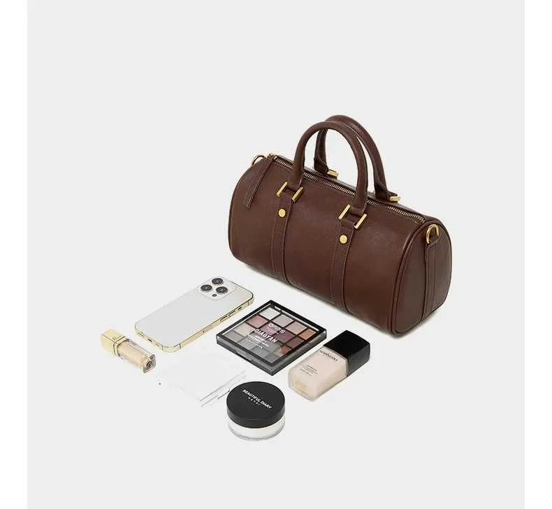 Borsa boston donna in vera pelle borsa a spalla e tracolla_voghion.com