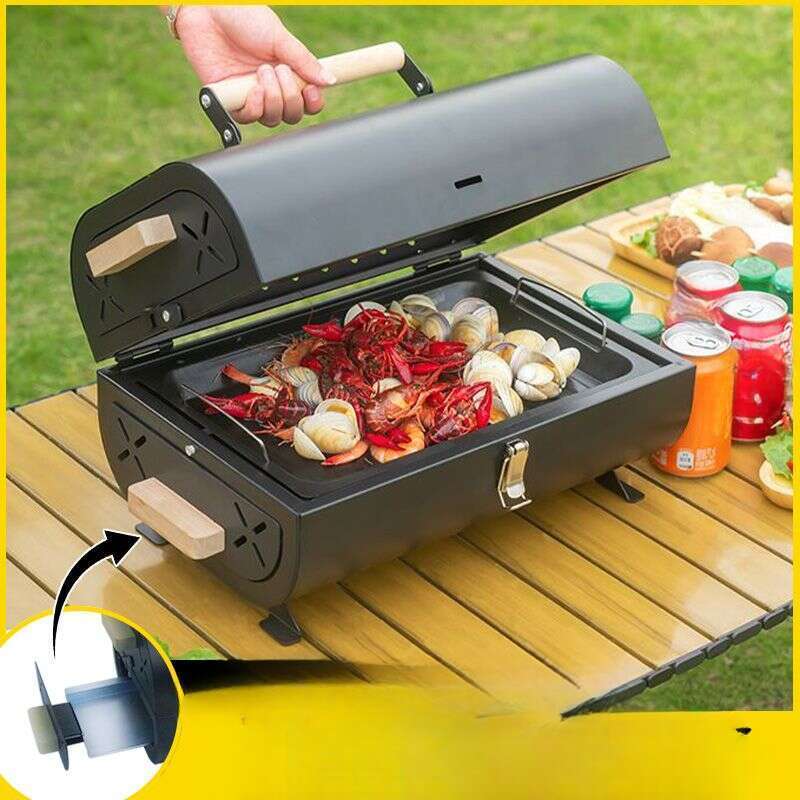 【 Sammlung von 3432 Personen 】 Grill verdickt doppelseitig Dual-Purpose Kochen im Freien Camping tragbare Barbecue Herd_voghion.com