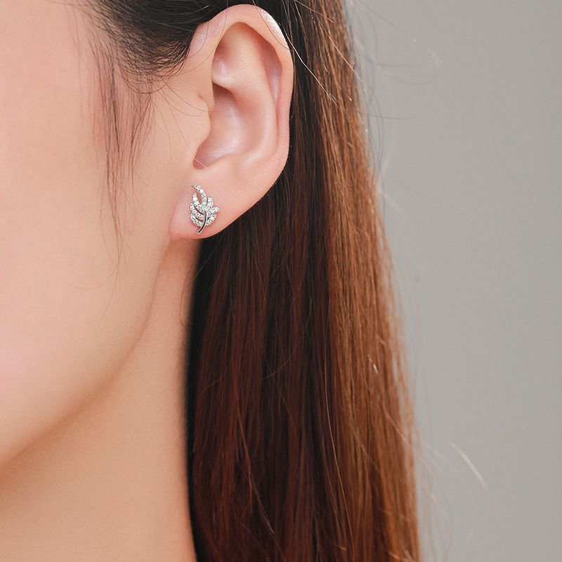 Zirkon Blatt Ohrstecker Für Damen Elegantes Hochzeitsgeschenk_voghion.com