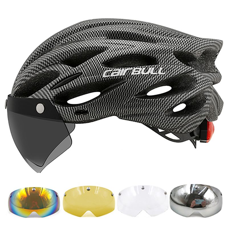 Kebur - Capacete ultraleve para mountain bike, óculos de sol LED destacáveis, acessórios para bicicleta_voghion.com