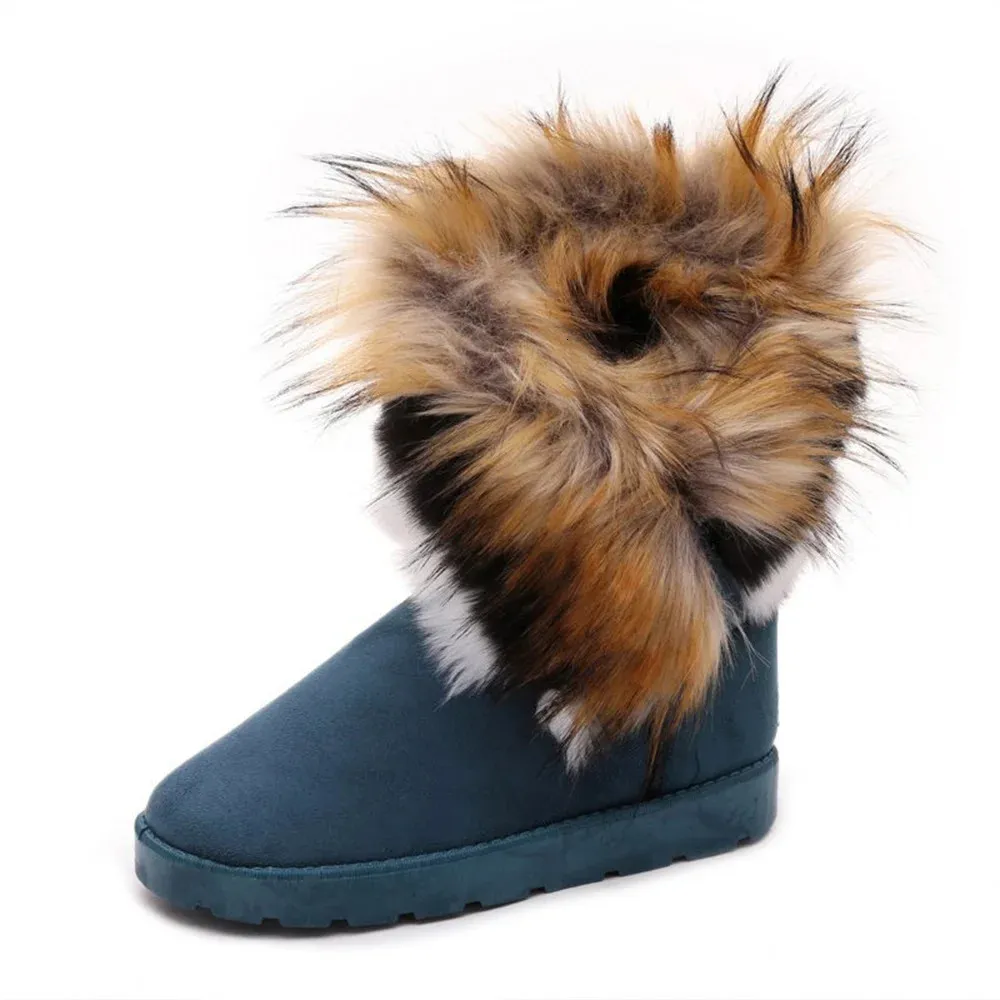 Warm Women's Suede Platform Snow Boots Ankle Boots Plush Lining_voghion.com