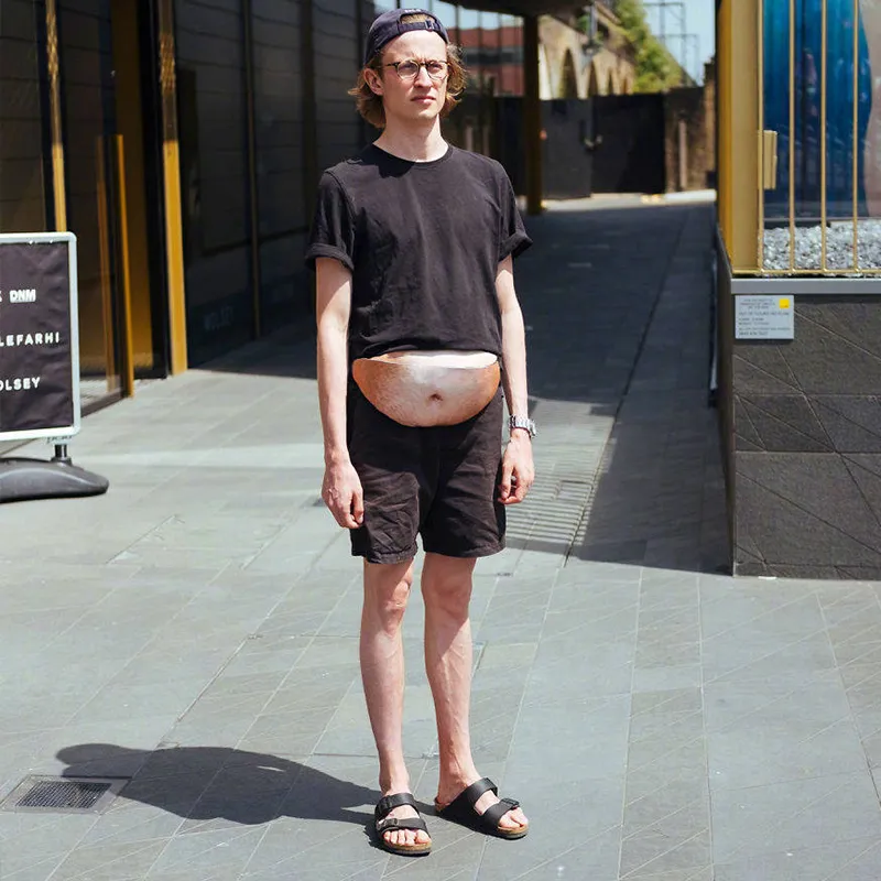 Αστεία Pop Dad Bod Money Belt Ανδρικές τσάντες Ταξιδίου Χρώμα σάρκας Creative Fanny Pack Beer Fat Belly Bum Pouch Τσάντα μέσης_voghion.com
