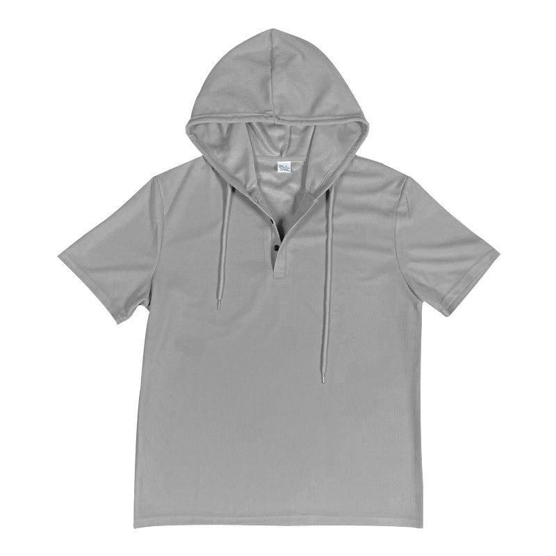 2024 New Summer Short Sleeved T-shirt Men's Hooded Top American Henry Shirt_voghion.com