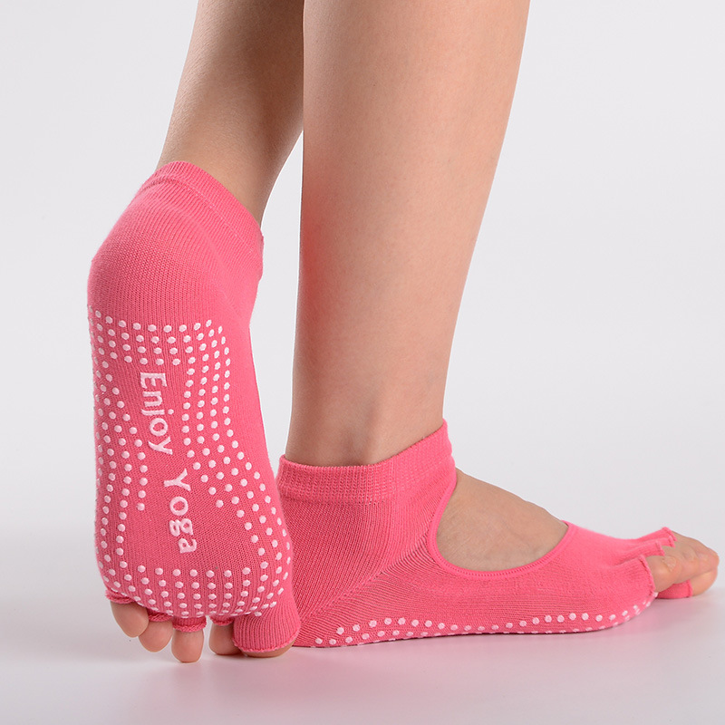 Surge Surge Pure Cotton Sports Yoga Five-Toe Socks With Anti-Slip Sole, Back And Open Toe, Women's Separator Socks, Toe Clip,_voghion.com