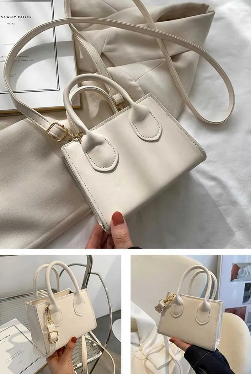 Elegant Top Handle Shoulder Bag For Women Solid Color Pu Leather_voghion.com