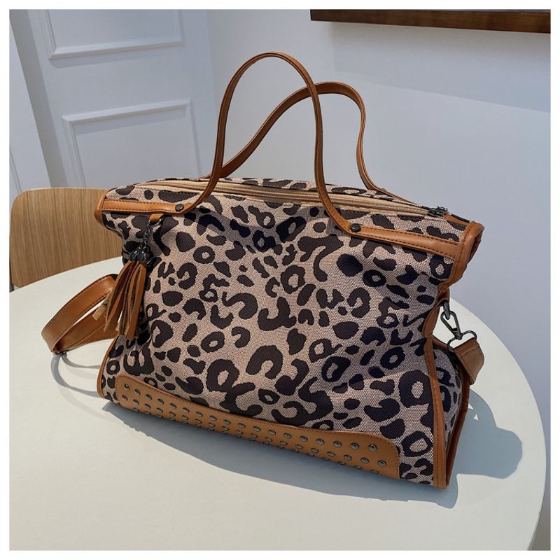 Handtaschen Große Kapazität im französischen Stil Damen 2023 Neue Tasche mit Leopardenmuster Einkaufstasche_voghion.com