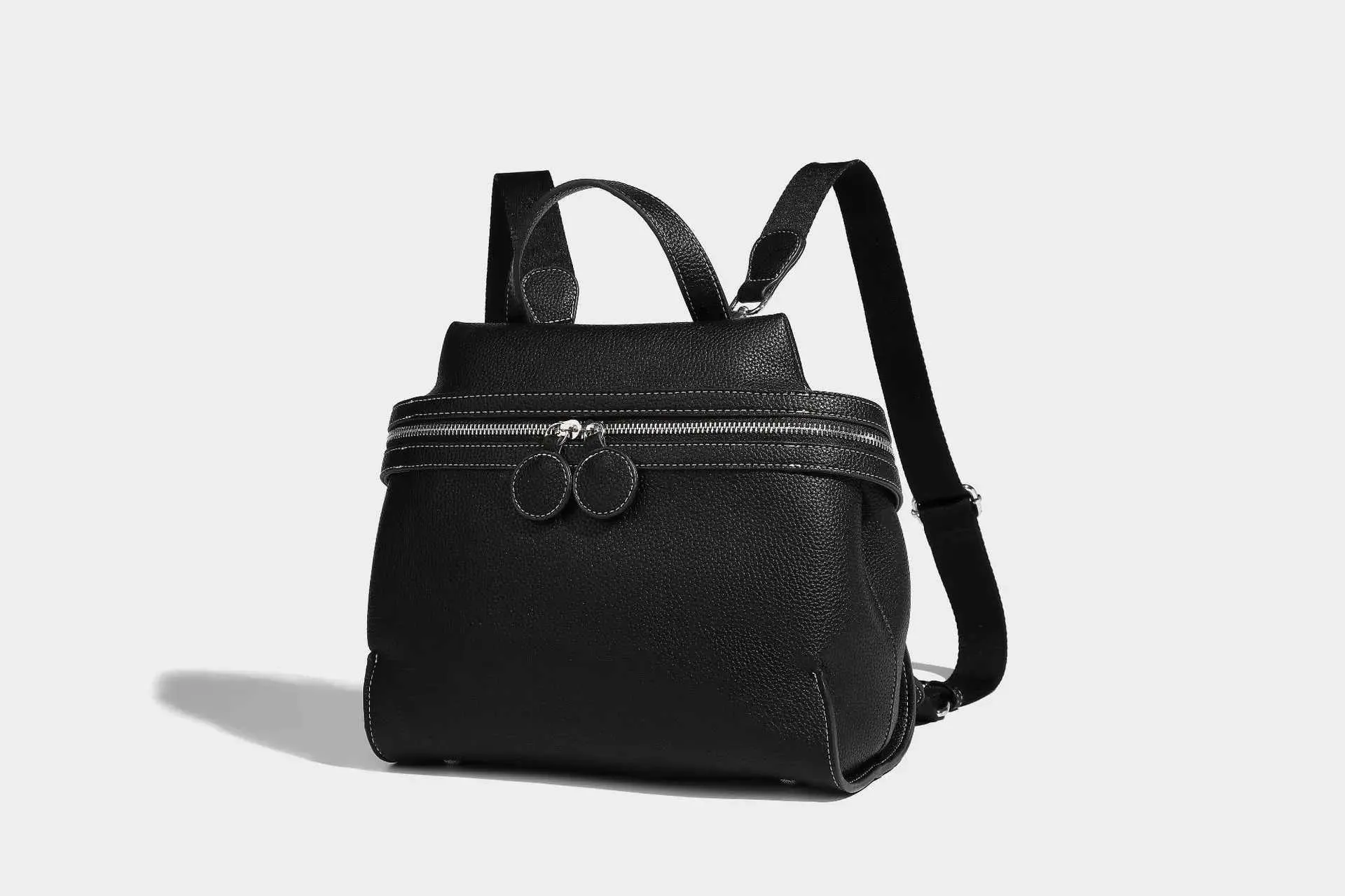 Frauen Mode Leder Rucksäcke Solide Lychee Print Schulranzen Pu Schulter Pack Große Kapazität Weibliche Pendler Griff_voghion.com