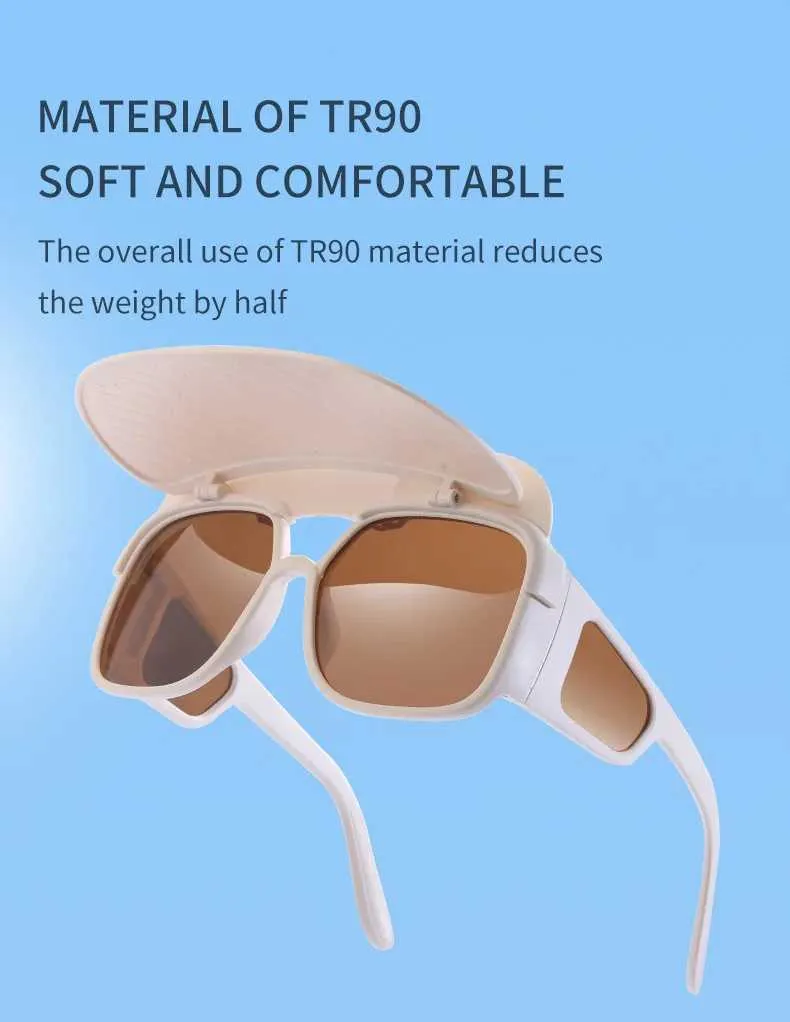 New Arrival Polarized Sunglasses Multifunctional Anti Sunburn Glasses With Sun Visor For Men Women Outdoor Camping_voghion.com