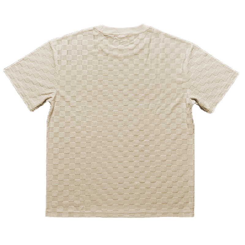 European And American Cross-border Oversize Trendy Men's Clothing Jacquard Checkerboard Spring And Summer Loose Sports And Leisure Two-piece Suit Men_voghion.com