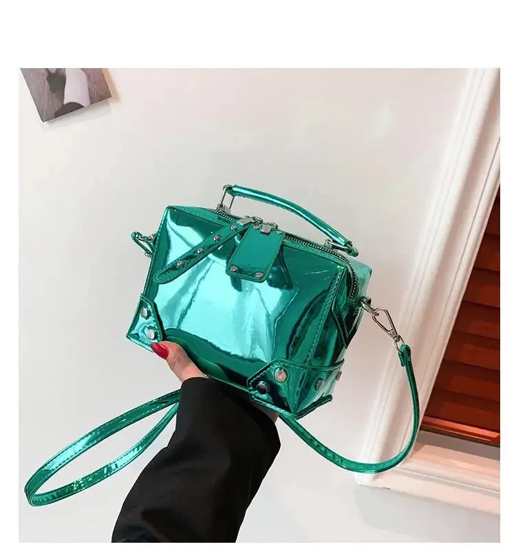 Borsa a tracolla da donna elegante borsa a spalla quadrata oro_voghion.com