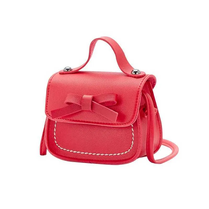 Borsa a tracolla con fiocco e tracolla singola in pelle PU per bambine, piccola e carina_voghion.com