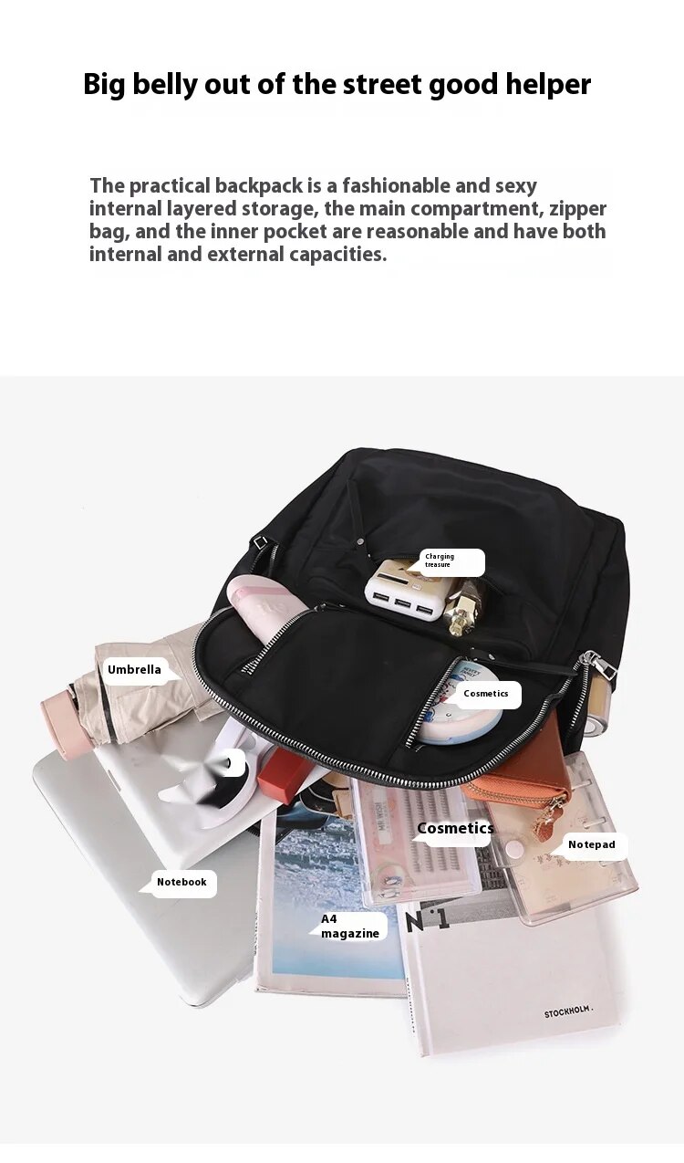 Modischer Damenrucksack Aus Oxford Gewebe Für Alltag Und Reise_voghion.com