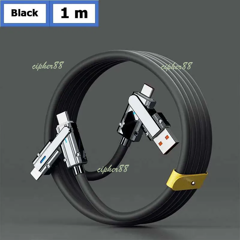 2-to-2 Data Cable 100w Super Fast Charging Cables Zinc Alloy PD 4-in-1 Multi USB To Lighing Type C For Phone Tablet_voghion.com