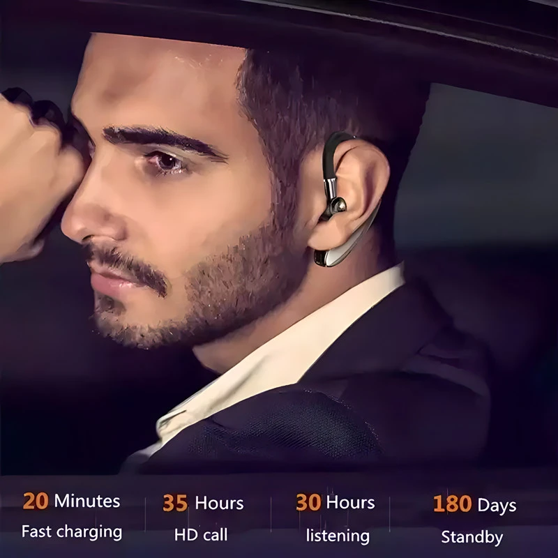Wireless Bluetooth Earphone Single Business Headset Long Standby_voghion.com