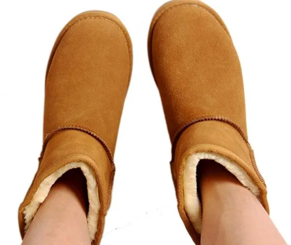 Damen Kurzschnee Aus 5825 Shearg Bootie Lässig Weiche Bequeme Schaffell Warm Halten Stiefel Schuhe mit Box Karte Staubbeutel_voghion.com