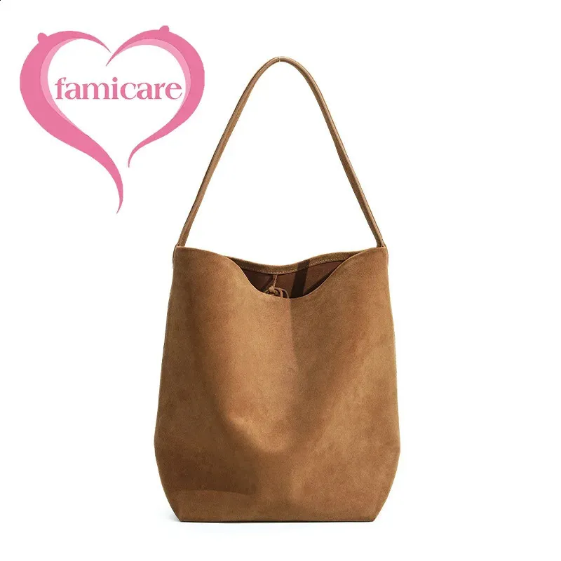 Borsa a tracolla in pelle scamosciata retrò autunno inverno 2024 da donna, di alta qualità, grande capacità, in pelle scamosciata, ascella_voghion.com