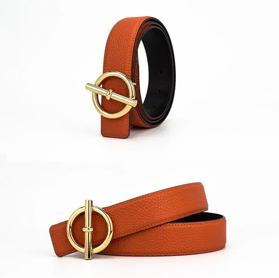 Cinture con fibbia grande firmate 2023, moda uomo donna, cintura in vera pelle, larghezza 3,4 cm, fibbie color argento dorato_voghion.com