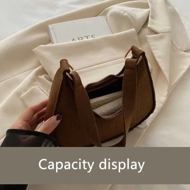 Sac à main à bandoulière décontracté pour femme, modèle sous les aisselles, mode coréenne, sac à main d'hiver léger C241106_voghion.com