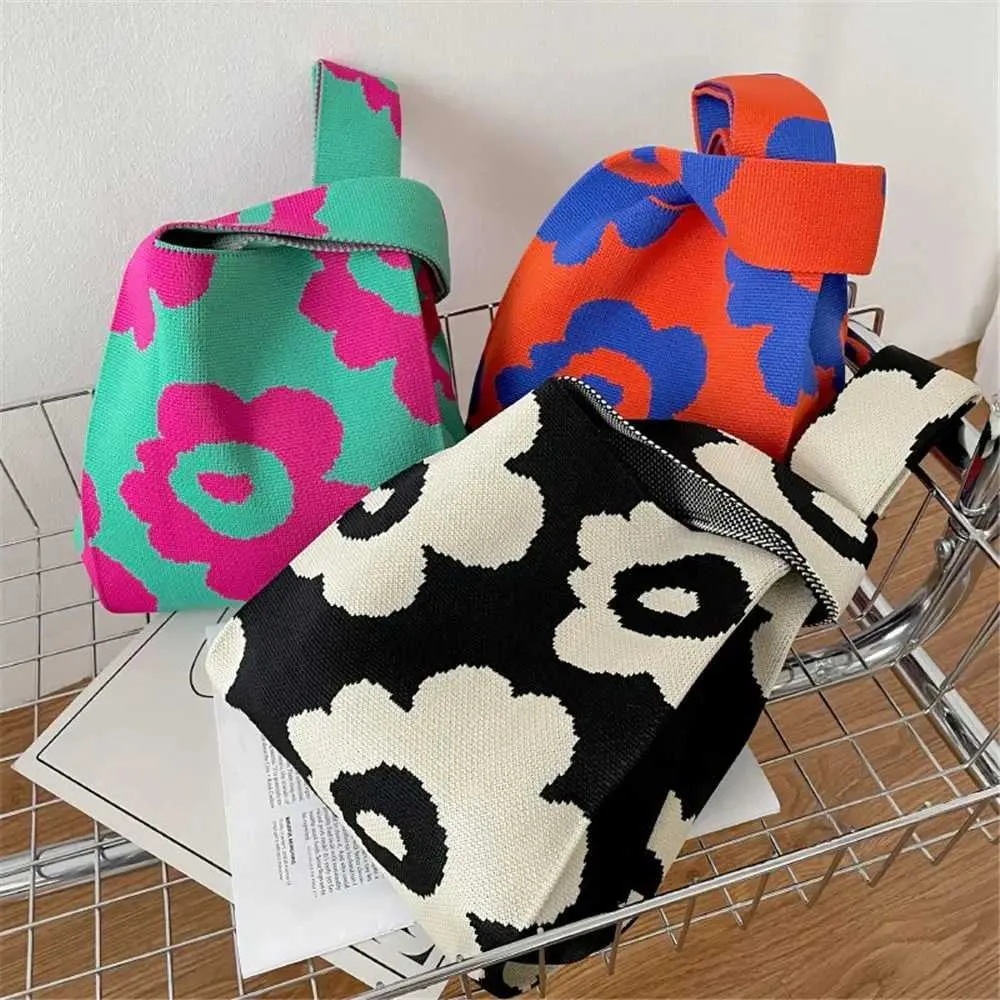 Gestrickte Damen Handtasche Handgemachter Großer Shopper Tasche_voghion.com