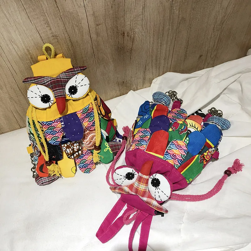 Zaini per bambini Moda Novità Autunno Inverno Bambini Spalle retrò da clown Studenti Borse da scuola Ragazze adolescenti Cartoni animati_voghion.com