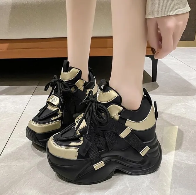 Casual schoenen voor dames, warme, dikke sneakers met 10 cm hak, herfst/winter, dikke zool, gevulkaniseerd, hoog platform, leer voor dames_voghion.com
