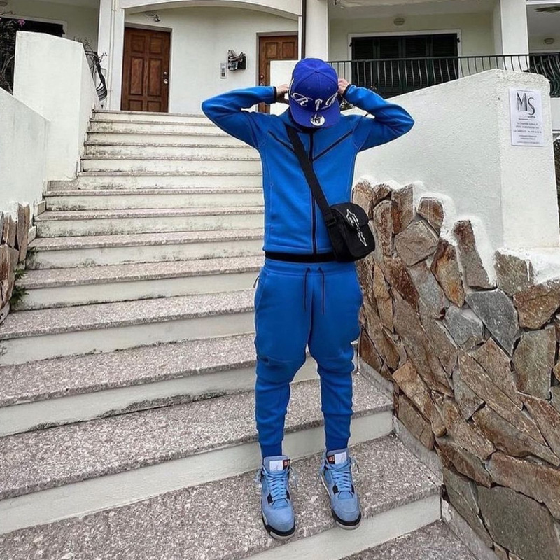Heren hoodie mode casual sport rits jas broek set_voghion.com