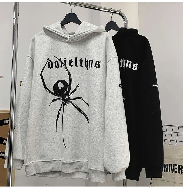 Autunno Nuovo Uomo H Iphop Felpa Con Cappuccio Hip Hop Streetwear Ragno Modello Con Cappuccio Pullover Coreano Street Vintage Uomo Donna Felpe Con Cappuccio_voghion.com
