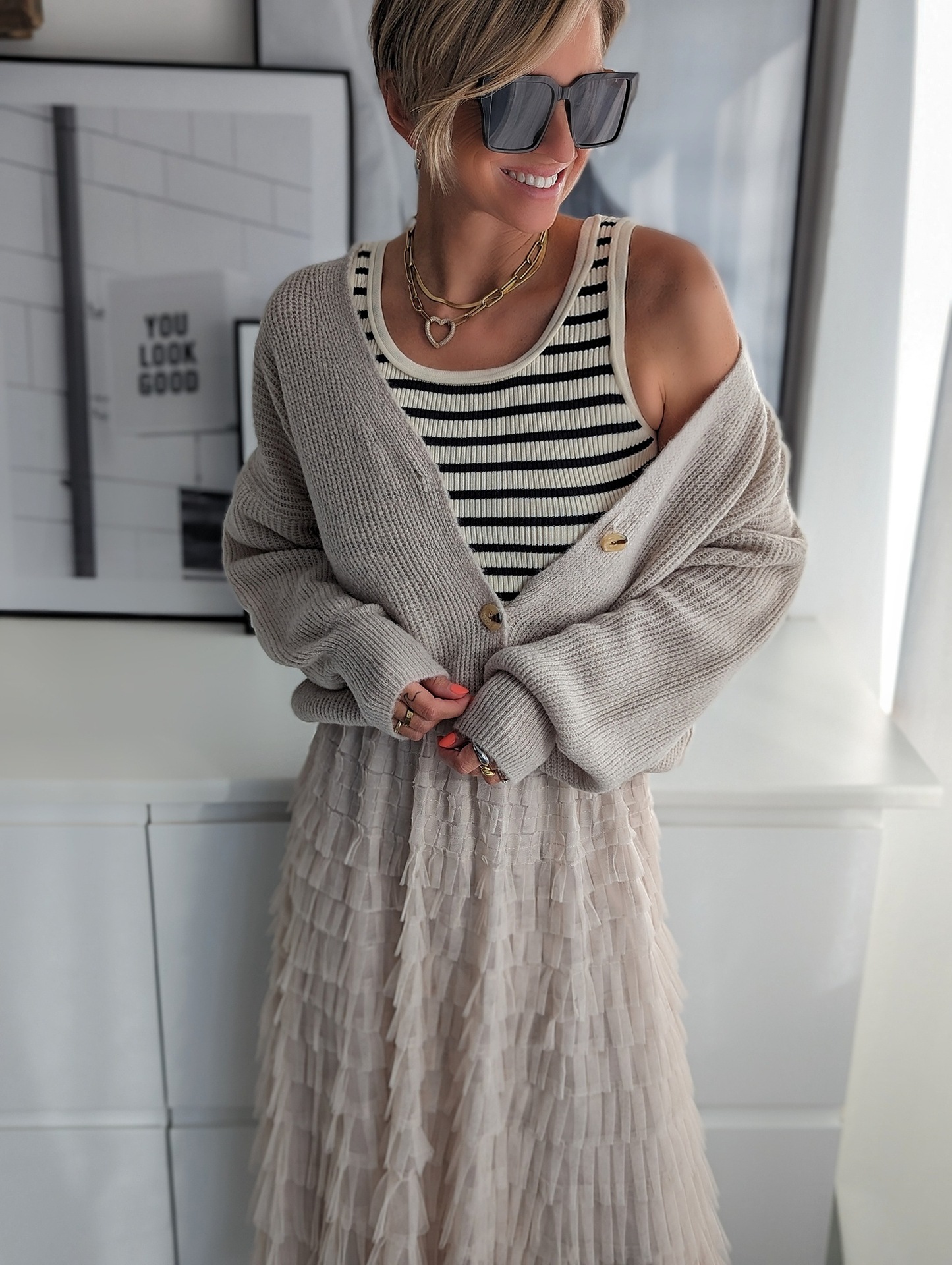 Women's new mesh skirt patchwork cake skirt_voghion.com