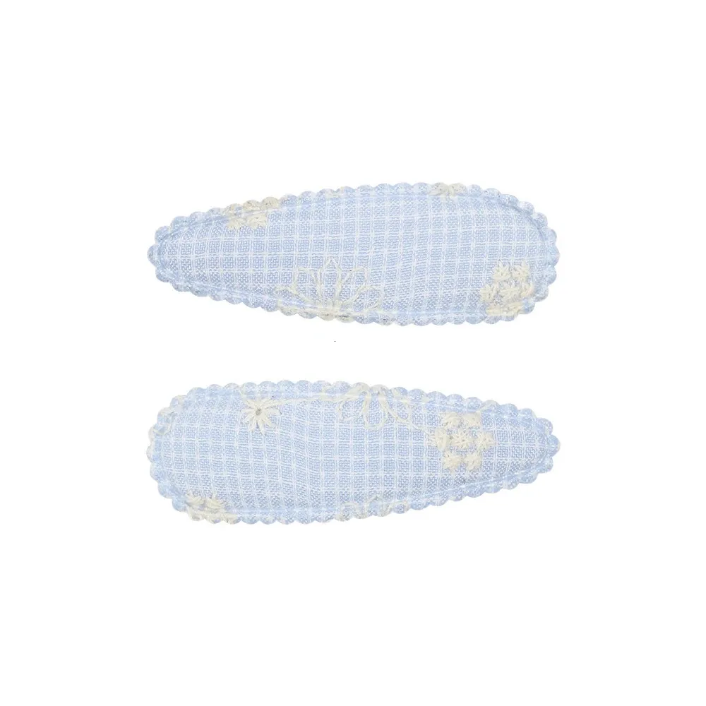 120pclot Lace Embroidery Basic Snap Baby Hair Drop Clip Cotton Flower Printed Clamp Pins Hairpins BB Barrettes Girls_voghion.com